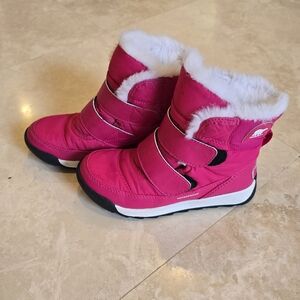 Sorel Kids' Whitney™ II Strap Winter Boot Pink Winter Boots with Faux Fur Lining